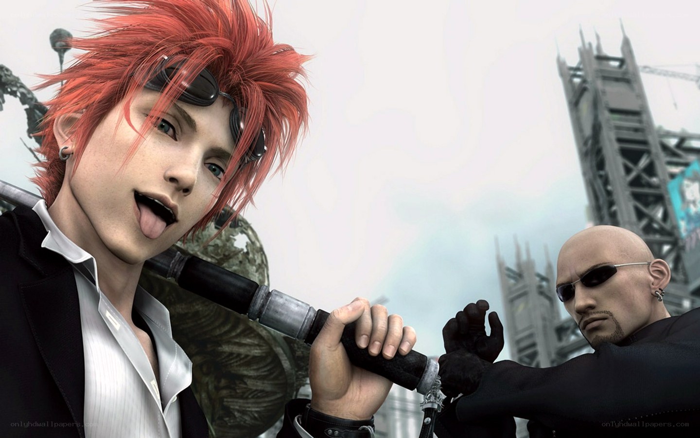 Red-haired character with sword