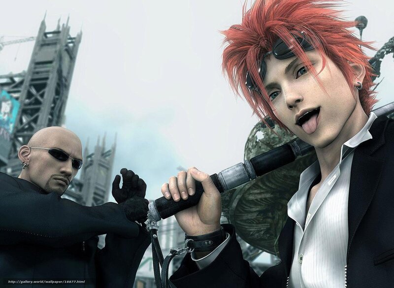 Red-haired character with sword