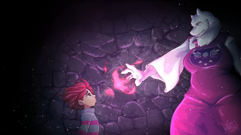 Red-haired Child and Wolf-like Figure