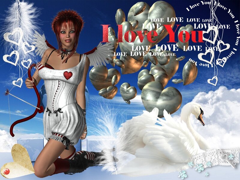 Red-haired Cupid Angel