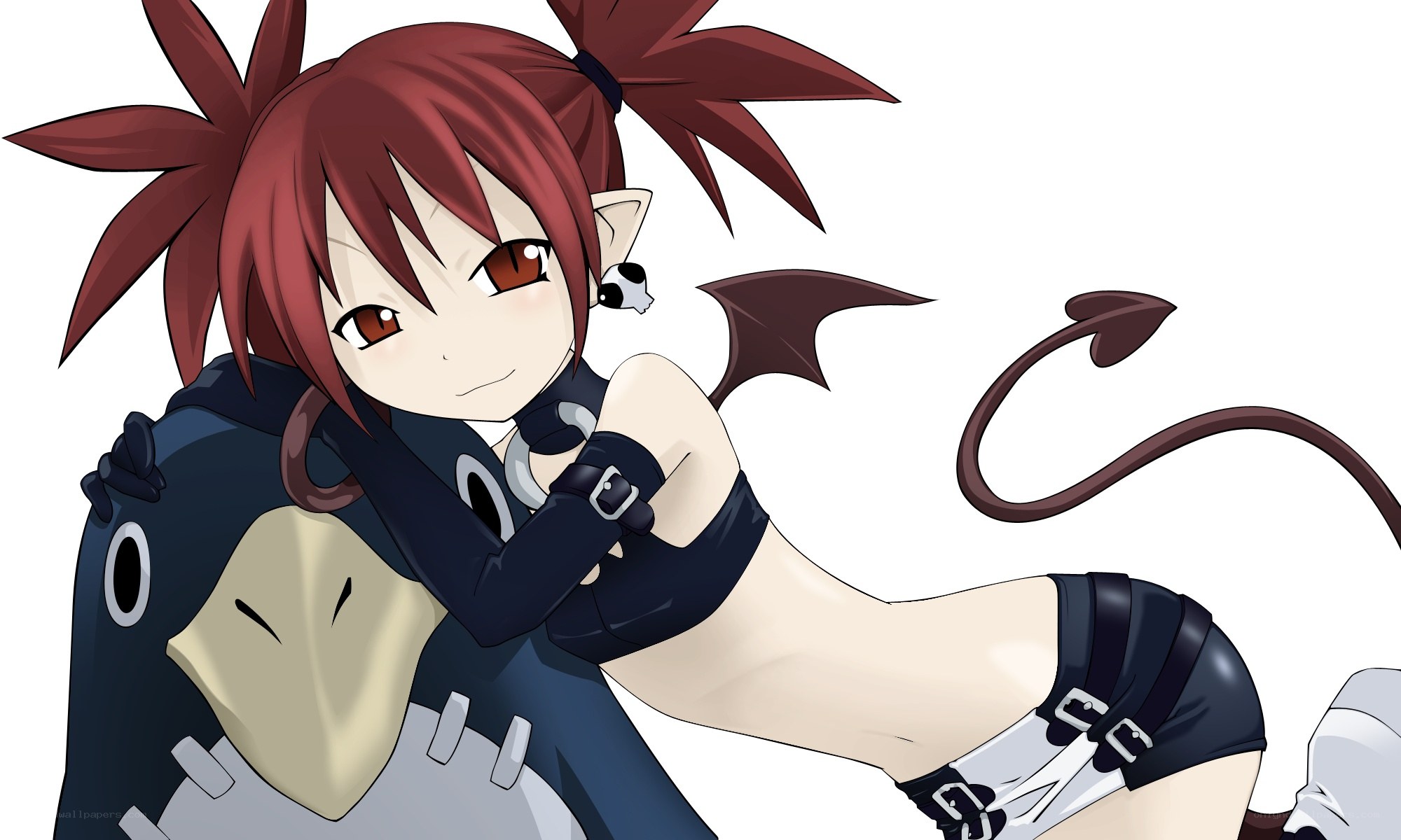 red-haired demon girl anime