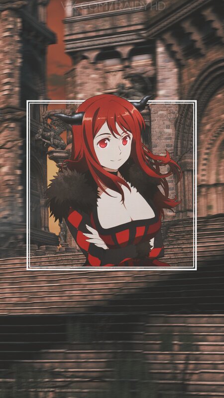 Red-haired Demon Girl — Red, Dramatic, Sunset