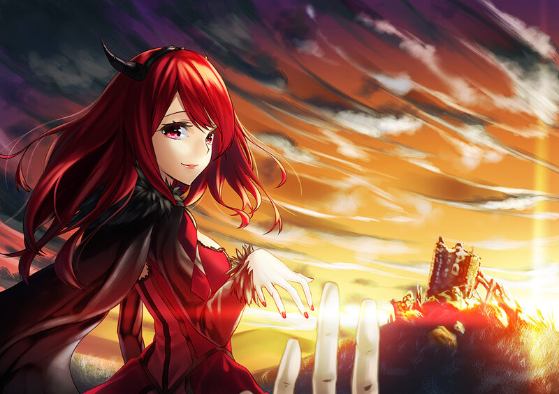 Red-haired Demon Girl — Red, Dramatic