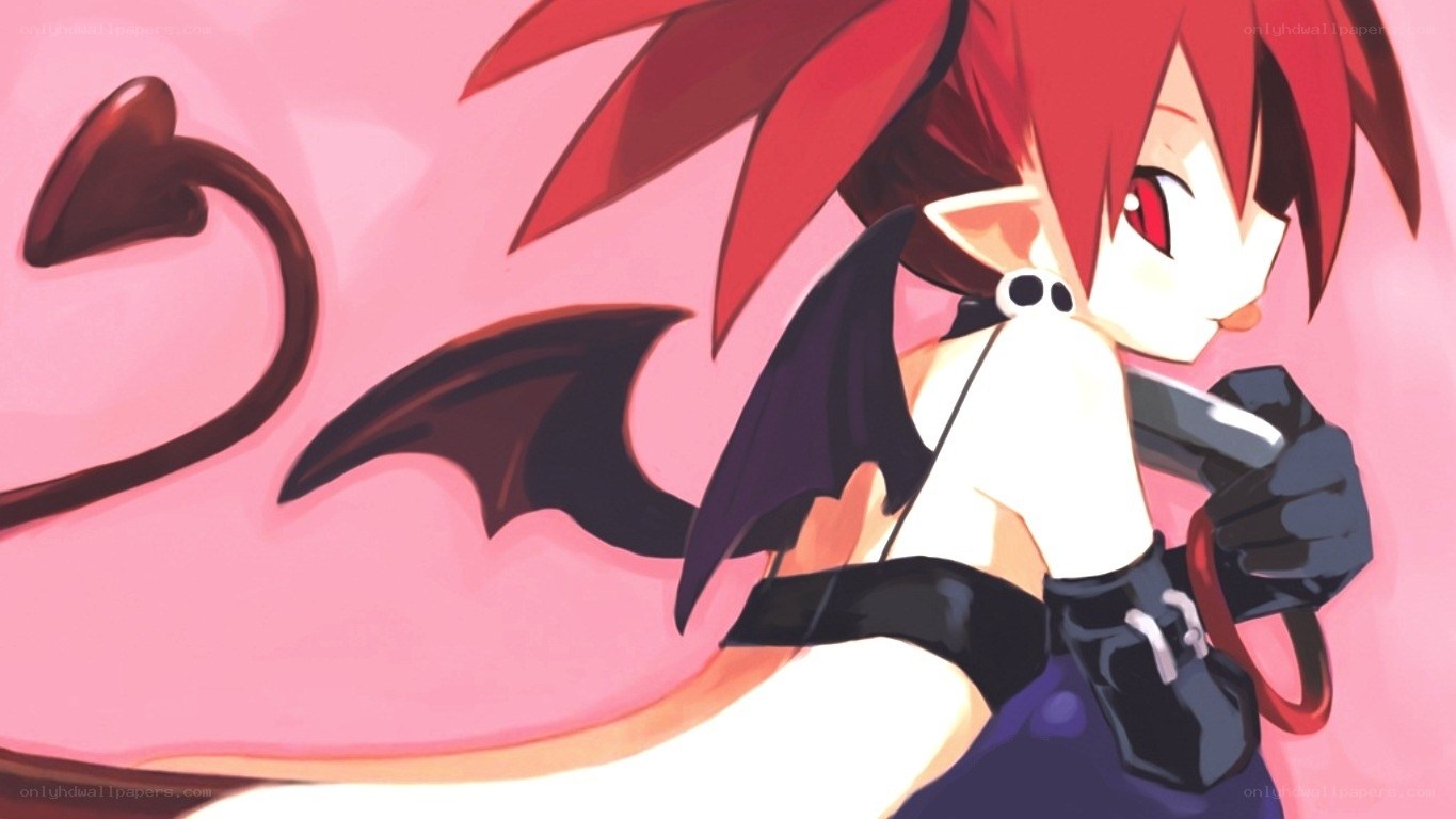 red-haired demon girl with wings