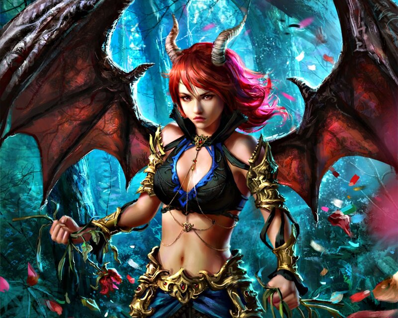 Red-haired Demon Woman — Blue