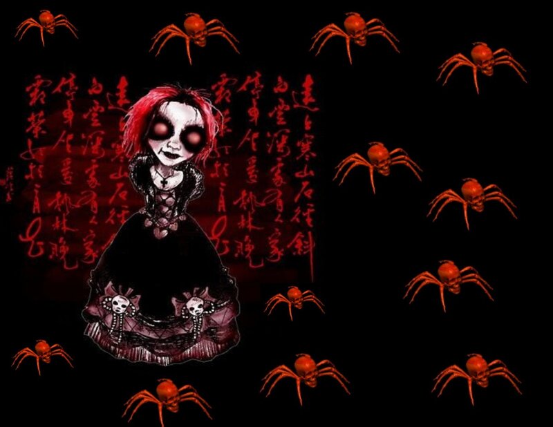 Red-haired Doll with Spiders