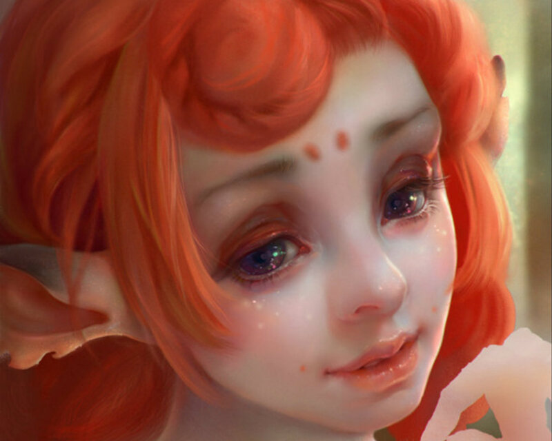 Red-haired Elf Girl — Orange