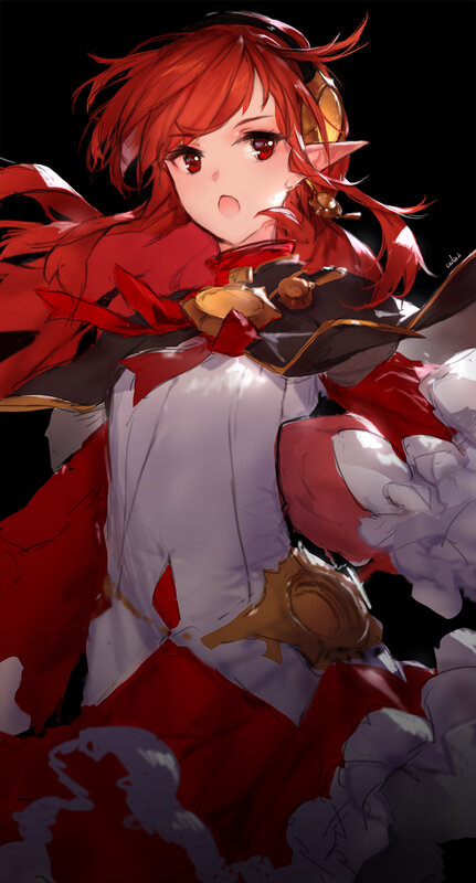 Red-haired Elf Warrior — Red, Dramatic, Digital Art