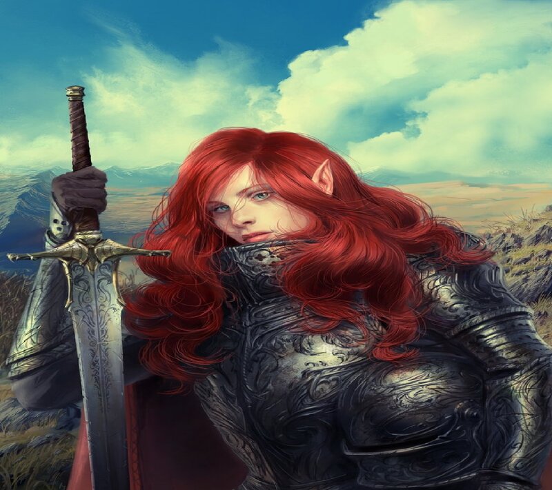 Red-haired Elf Warrior — Red