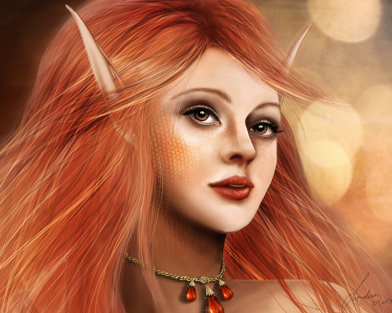 Red-haired Elf Woman — Orange
