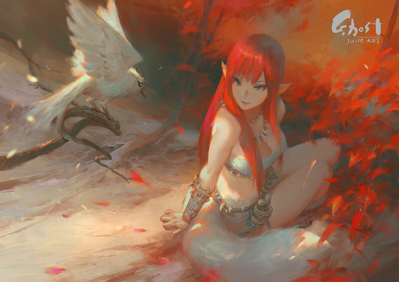 Red-haired Elf Woman — Red, Dramatic, Autumn