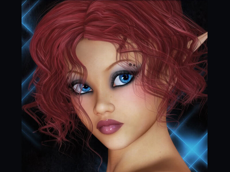 Red-haired Elf Woman — Red, Dramatic, Digital Art