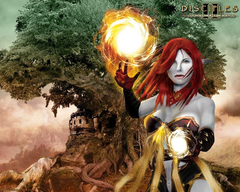 Red-haired Elf Woman — Red, Dramatic, Sunset