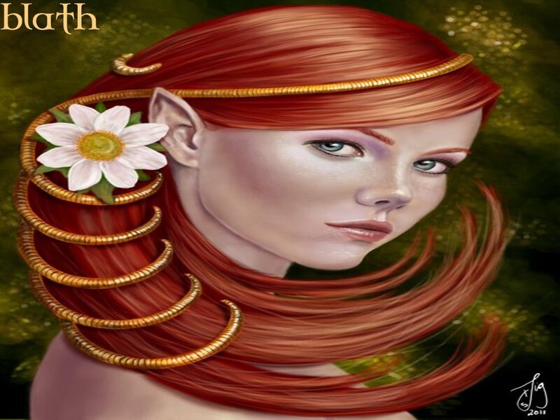 Red-haired Elf Woman — Red, Serene