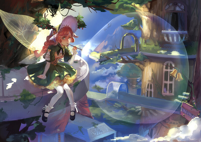 Red-haired Fairy Girl — Green