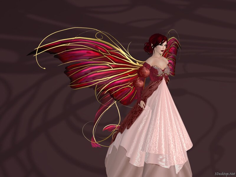 Red-haired Fairy in Dress — Red, Dramatic