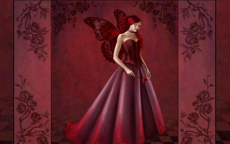 Red-haired Fairy in Dress — Red