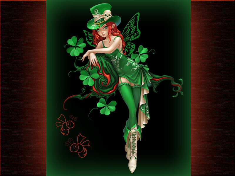 Red-haired Fairy in Green — Dramatic