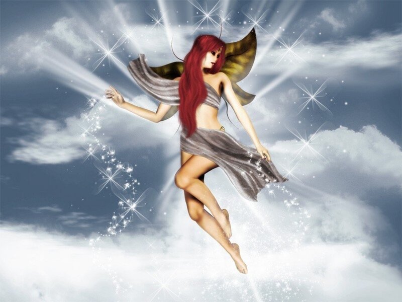 Red-haired Fairy in Sky