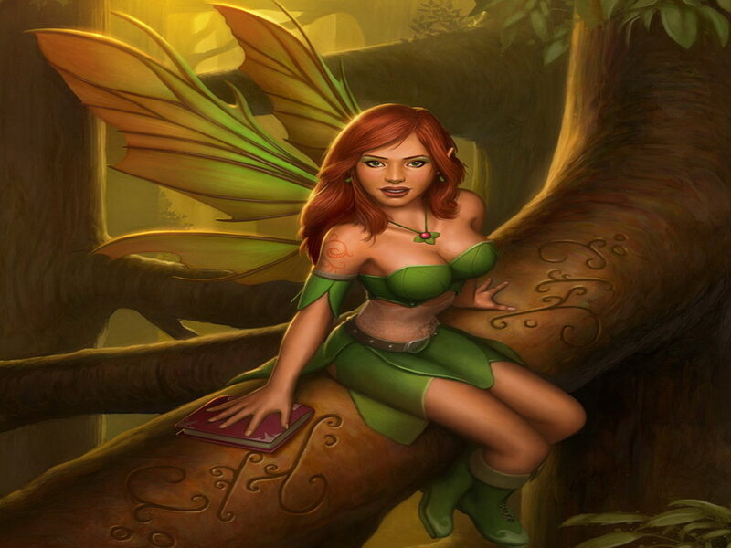 Red-haired Fairy on Tree