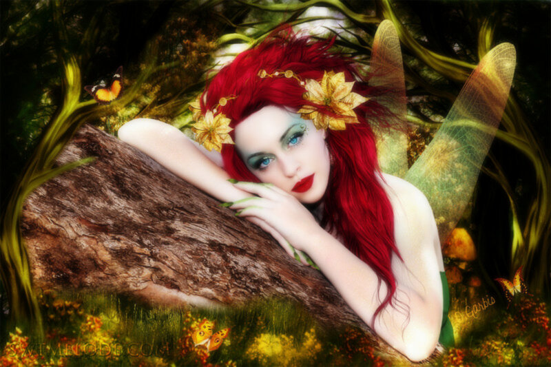 Red-haired Fairy Resting — Red