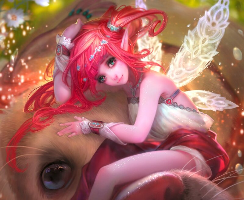 Red-haired Fairy with Animal