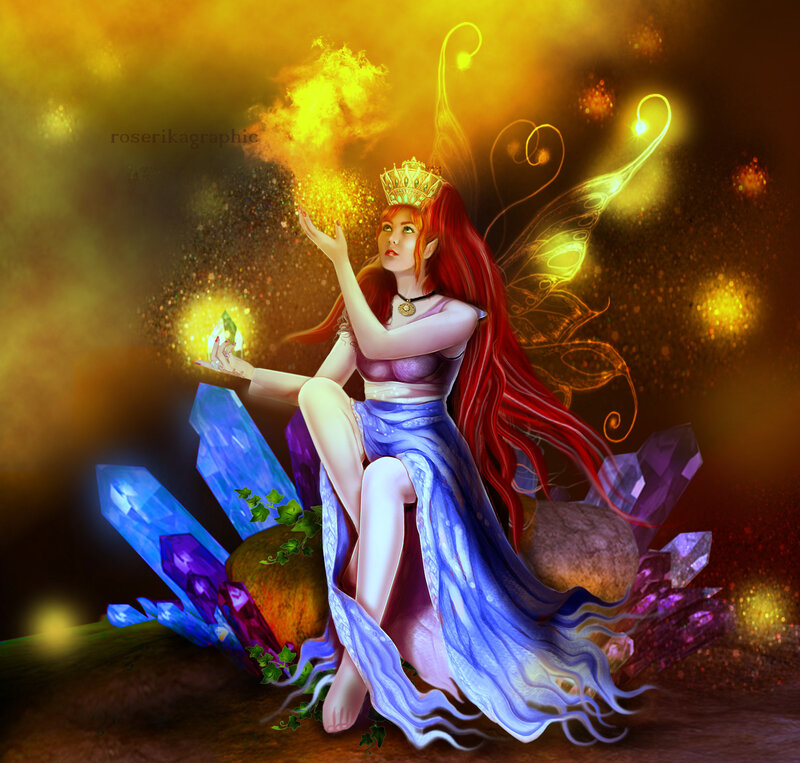 Red-haired Fairy with Crystals