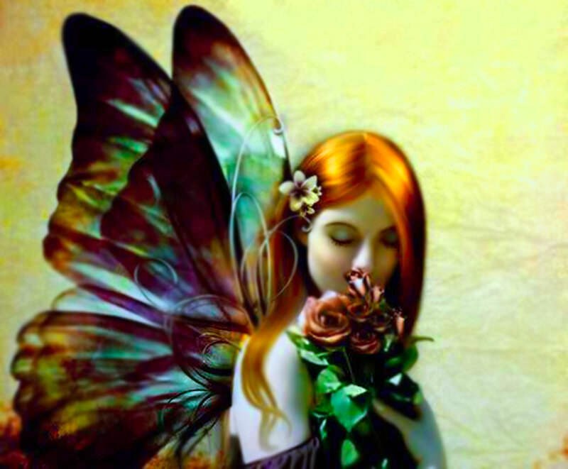 Red-haired Fairy with Roses