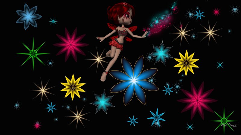 Red-haired Fairy with Stars