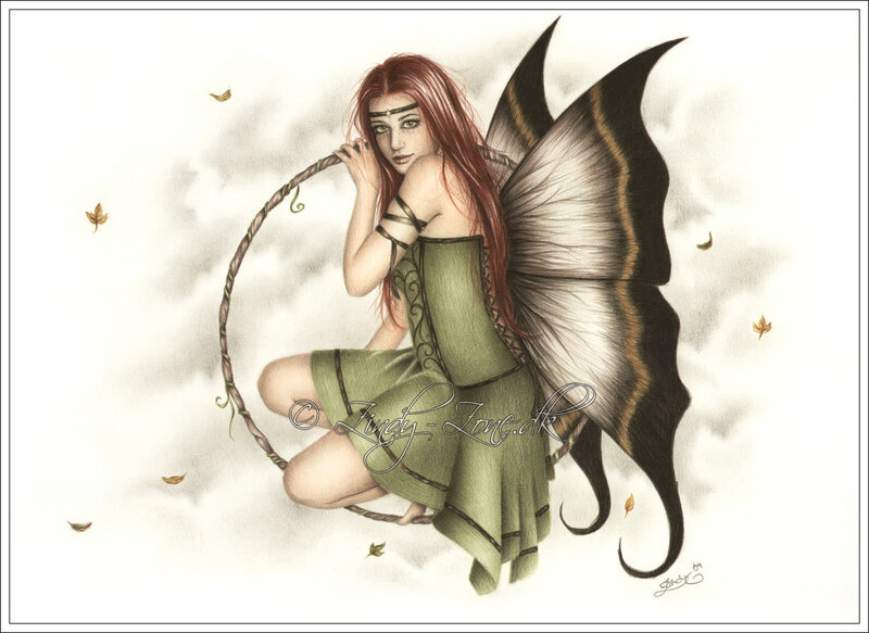 Red-haired fairy with wings