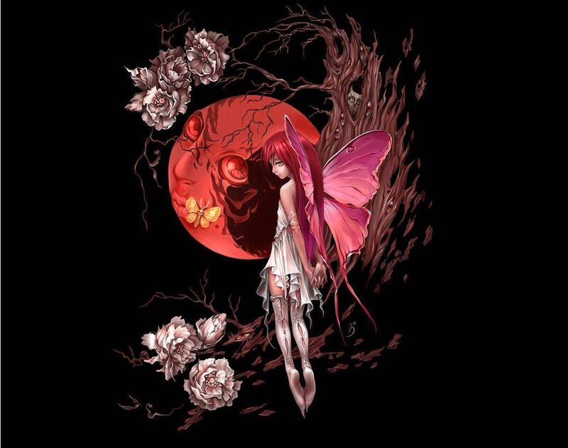 Red-haired Fairy with Wings — Black
