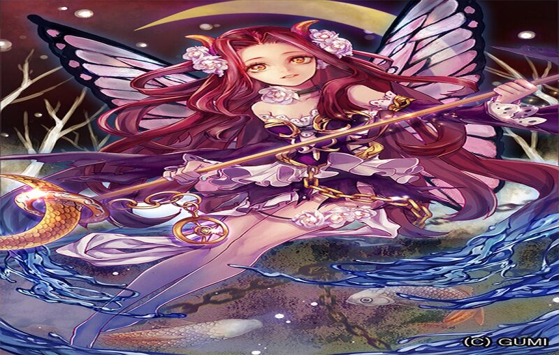 Red-haired Fairy with Wings — Purple, Dramatic, Night