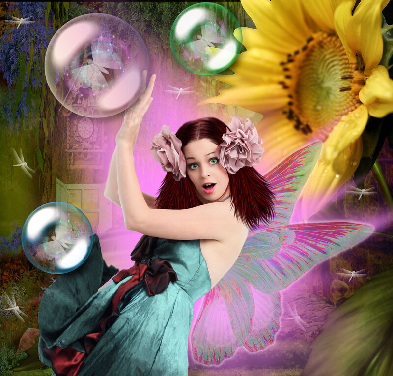 Red-haired Fairy with Wings — Purple, Magical