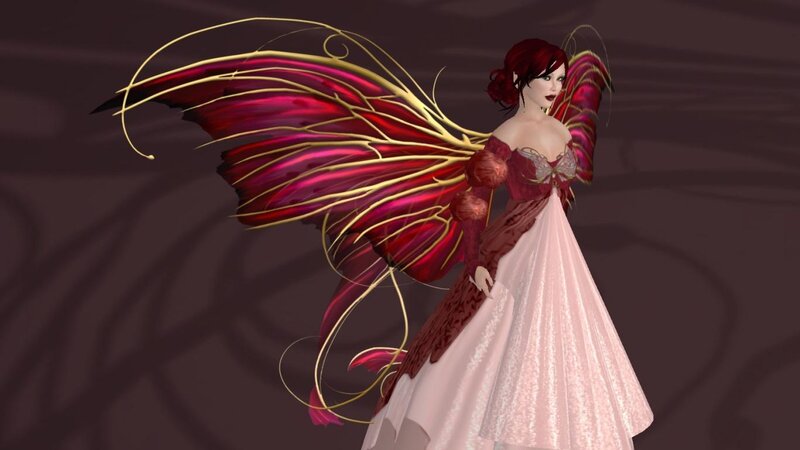 Red-haired Fairy with Wings — Red, Dramatic, 3d Render