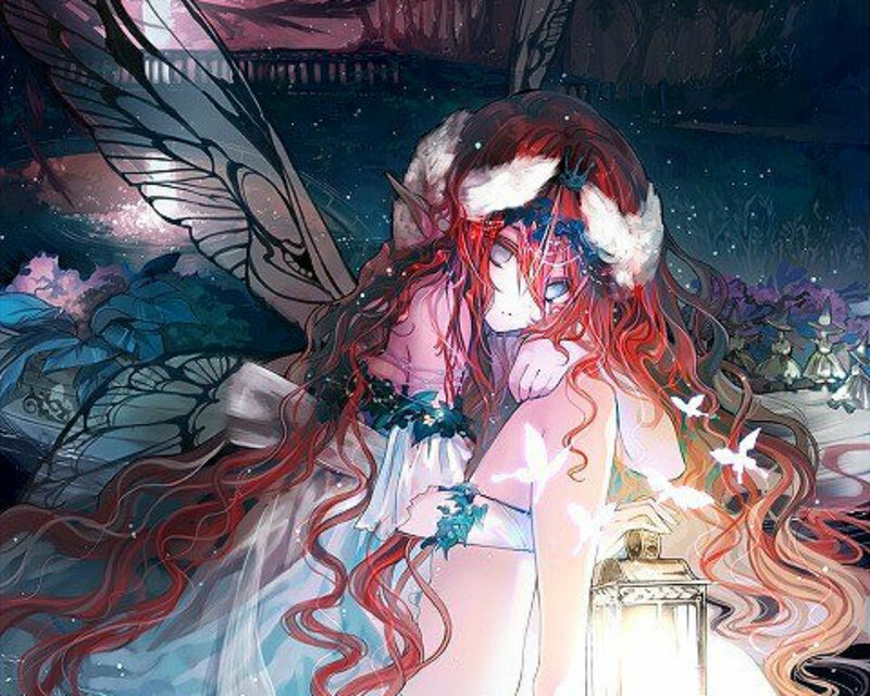 Red-haired Fairy with Wings — Red, Dreamy