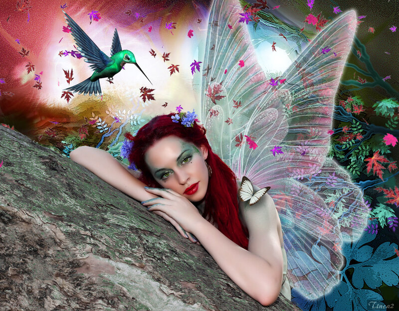 Red-haired Fairy with Wings — Red, Fantastical