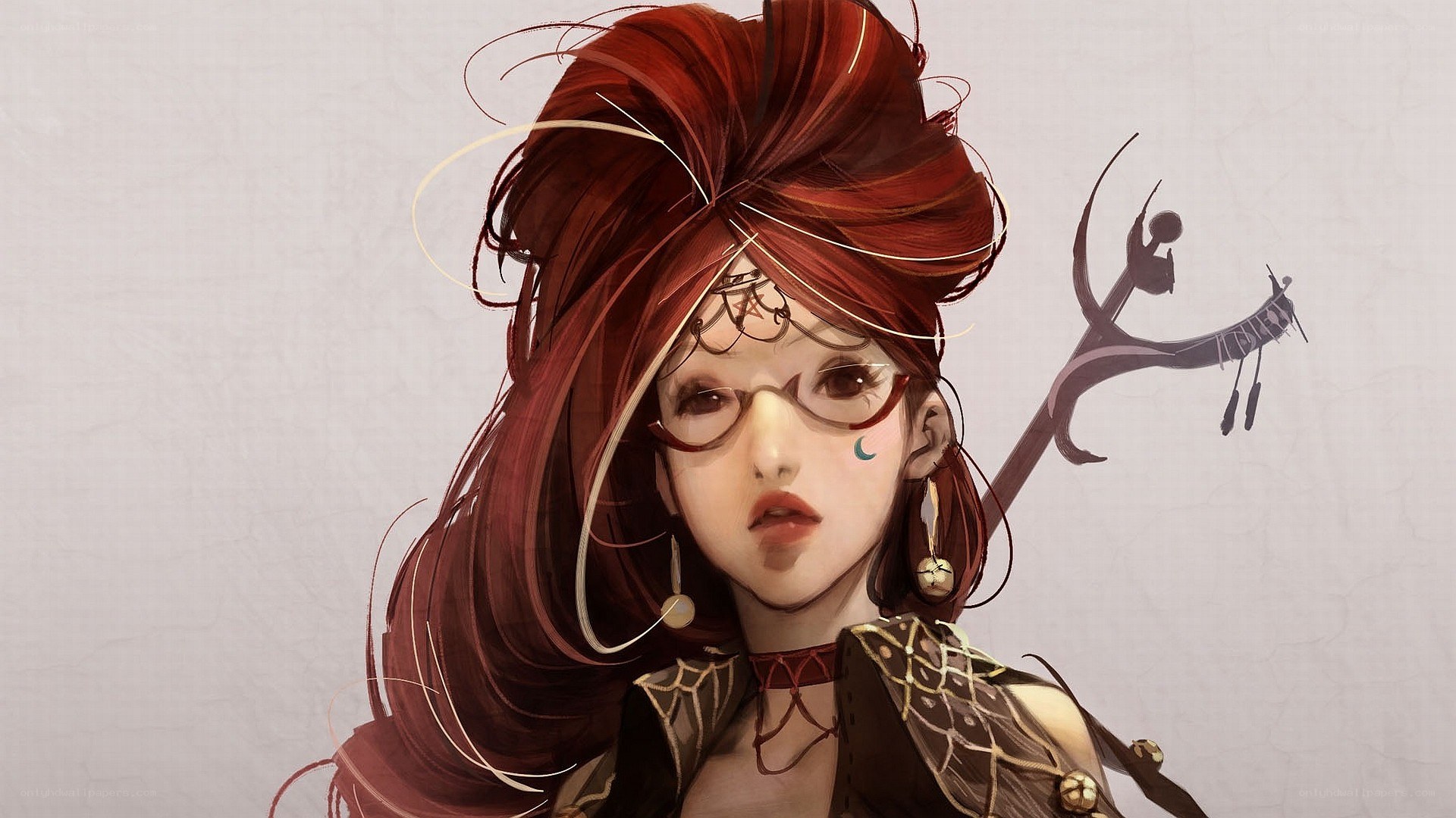 red-haired fantasy character portrait