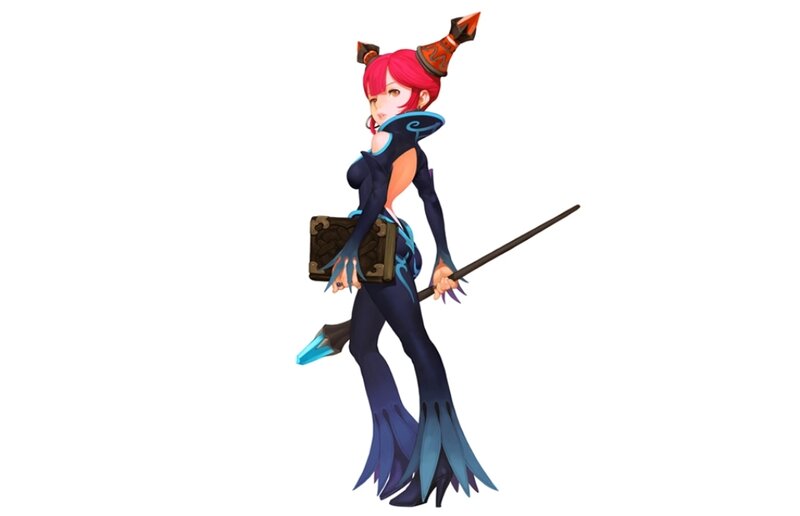 Red-haired Female Character — Blue, Neutral