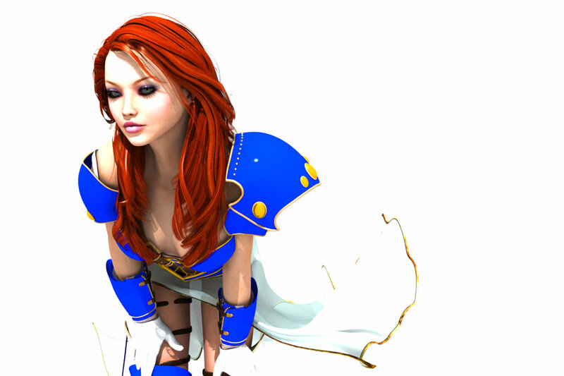 Red-haired Female Character — Blue