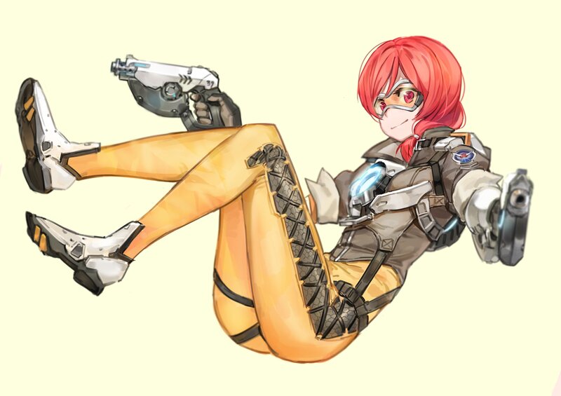 Red-haired Female Character — Orange, Playful