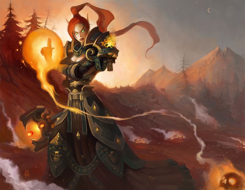 Red-haired Female Mage — Orange