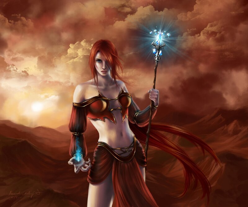 Red-haired Female Mage — Red