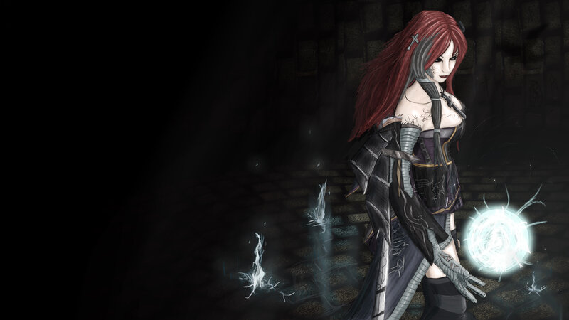 Red-haired Female Warrior — Black