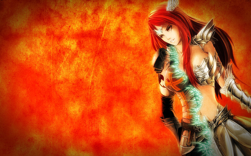 Red-haired Female Warrior — Orange, Dramatic