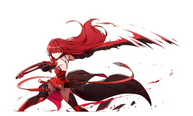Red-haired Female Warrior — Red, Dynamic, Intense