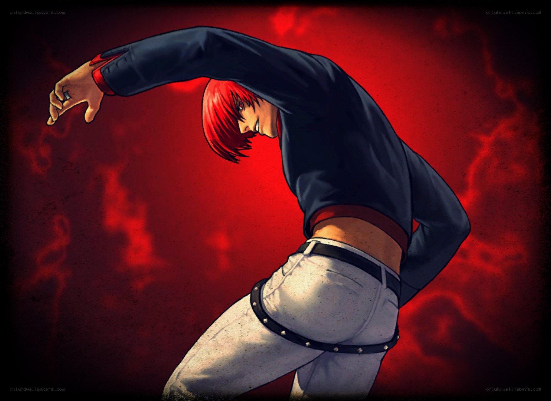 red-haired fighter in action