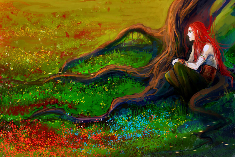 Red-haired Figure in Field