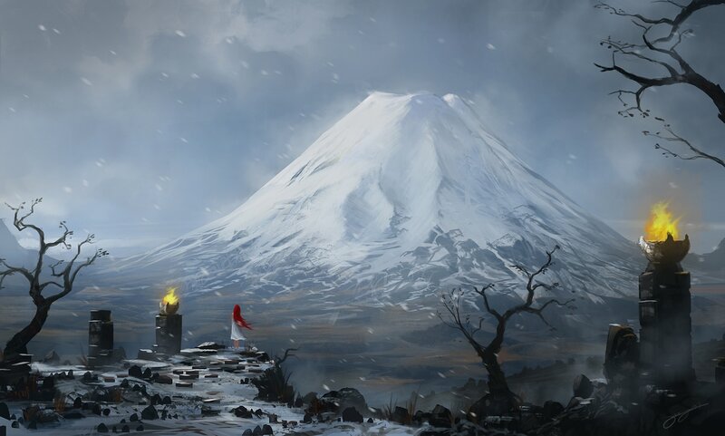 Red-haired Figure in Snow