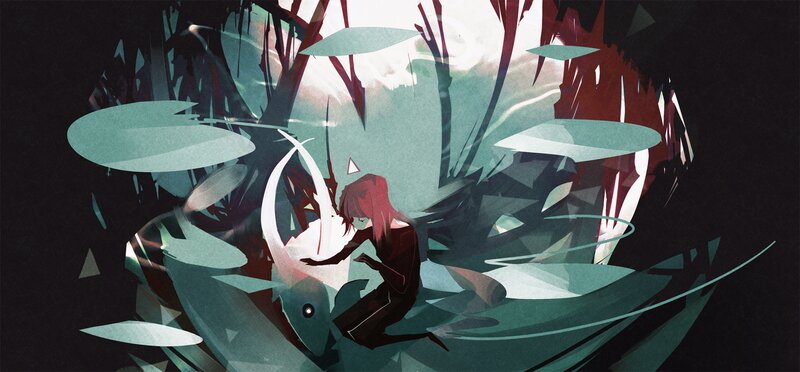 Red-haired Figure in Water