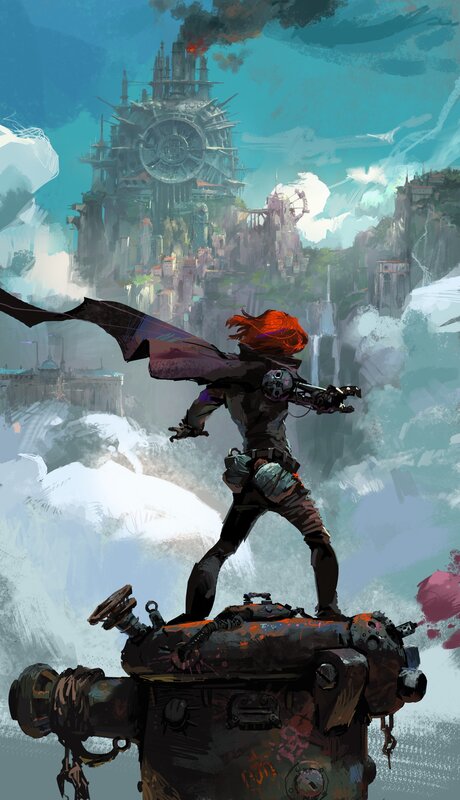 Red-haired Figure on Machine